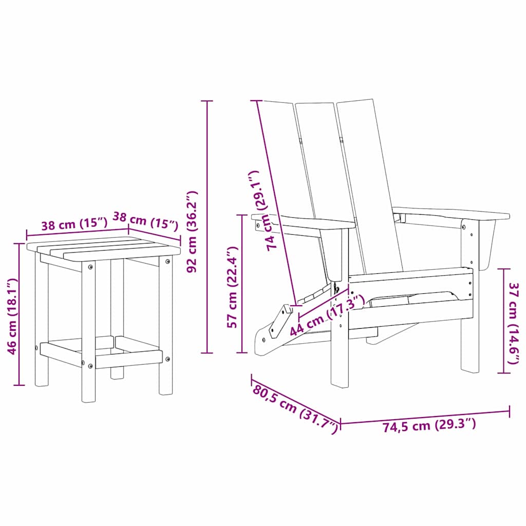 Gartenstuhl 2 pcs Weiß 80,5 x 74,5 x 92 cm Polyethylen