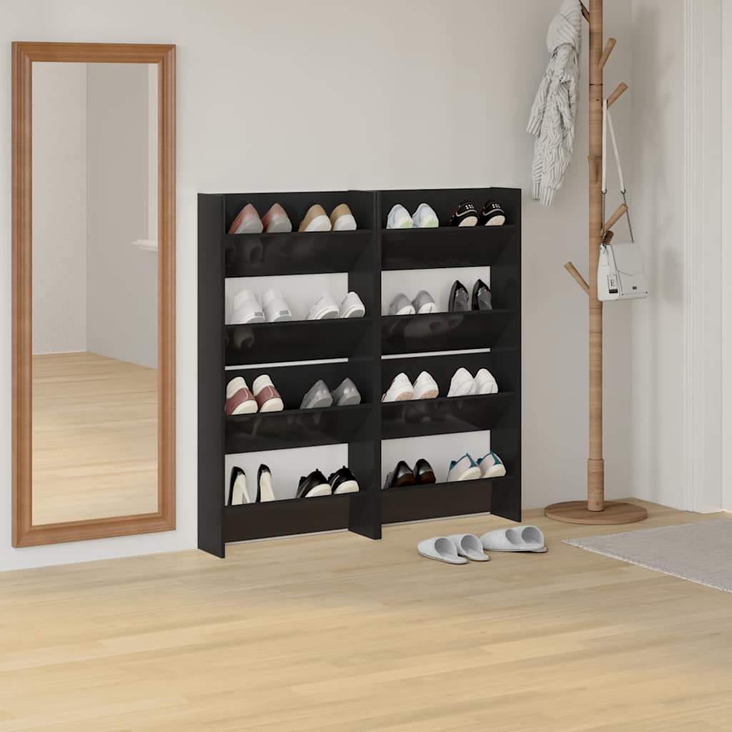 Wand-Schuhschränke 4 Stk. Weiß 60x18x60 cm Holzwerkstoff