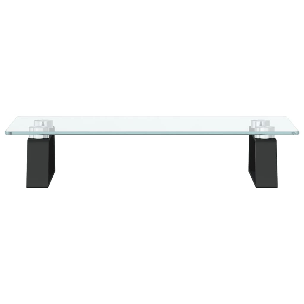 Monitorständer Weiß 60x20x8 cm Hartglas und Metall