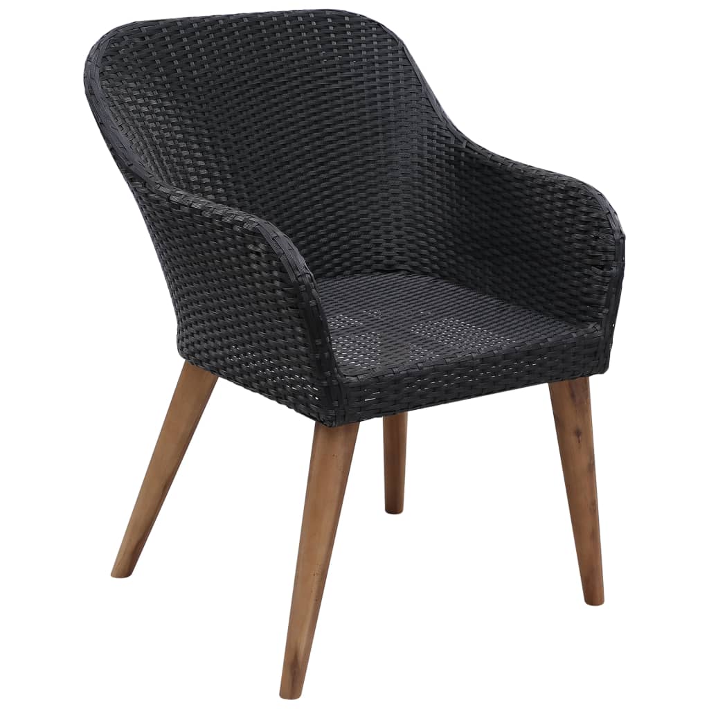 Gartenstuhl 2 pcs Schwarz 62,5 x 55 x 82 cm Poly-Rattan