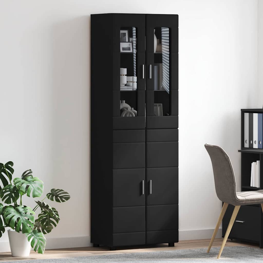 Highboard mit Regal FLORIN Weiß 60 x 35 x 182 cm Holzwerkstoff