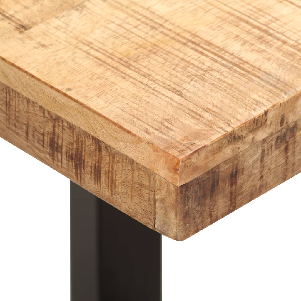 Sitzbank mit Naturkanten 110 cm Akazie Massivholz und Stahl