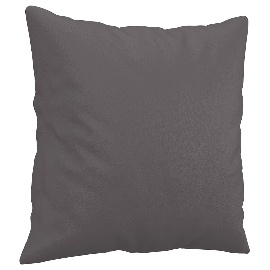 2-Sitzer-Sofa mit Zierkissen Creme 120 cm Kunstleder