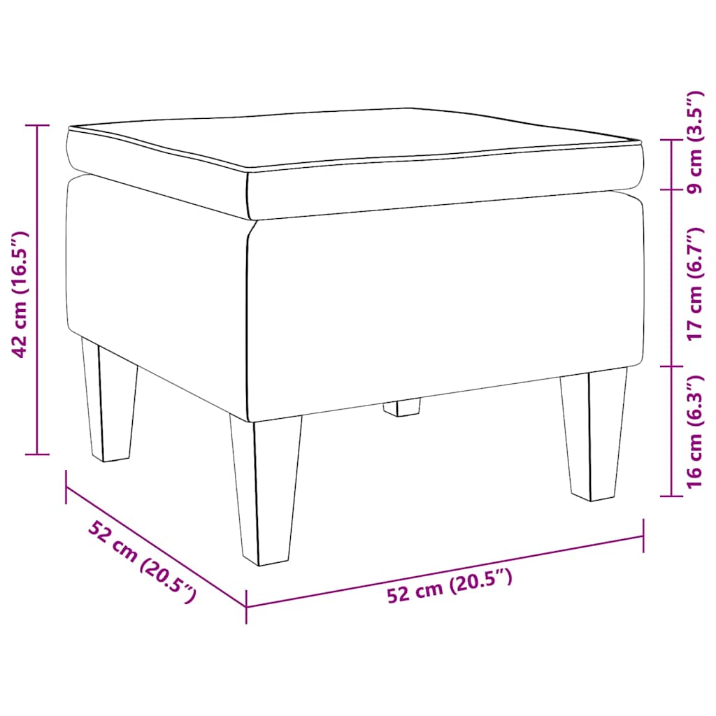 Hocker mit Holzbeinen Weinrot Stoff