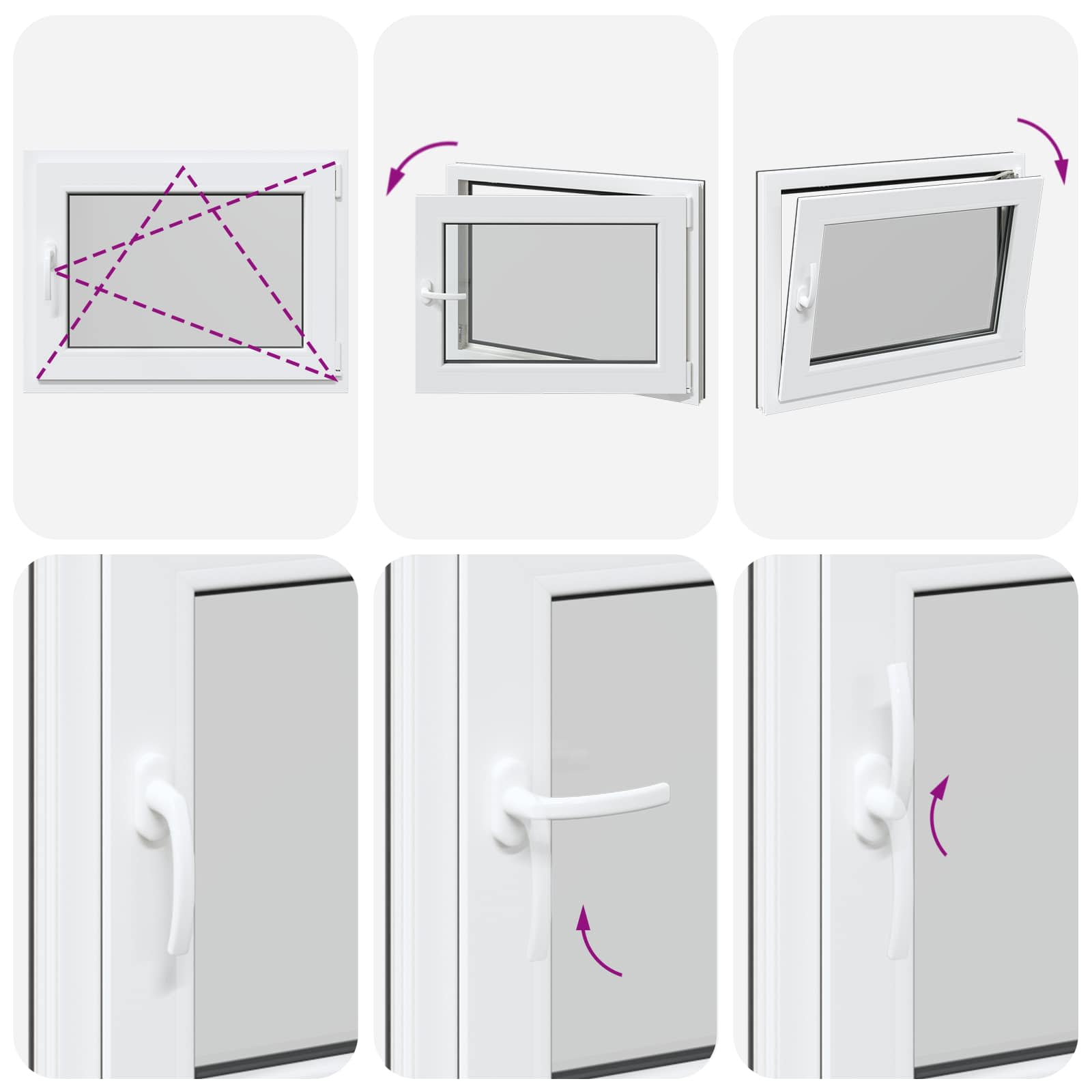 Kellerfenster RISOR 50 x 50 cm PVC und Glas Weiß