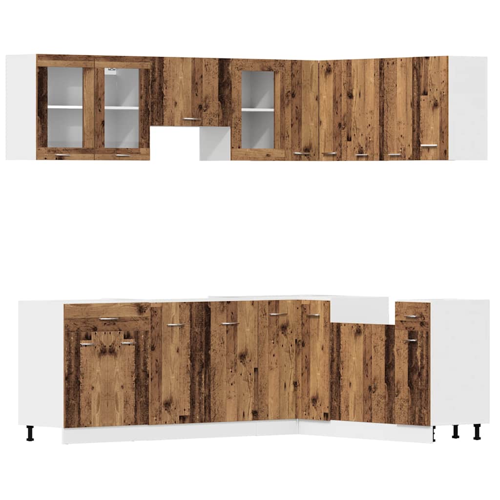 11-tlg. Küchenzeile Lyon Weiß Holzwerkstoff
