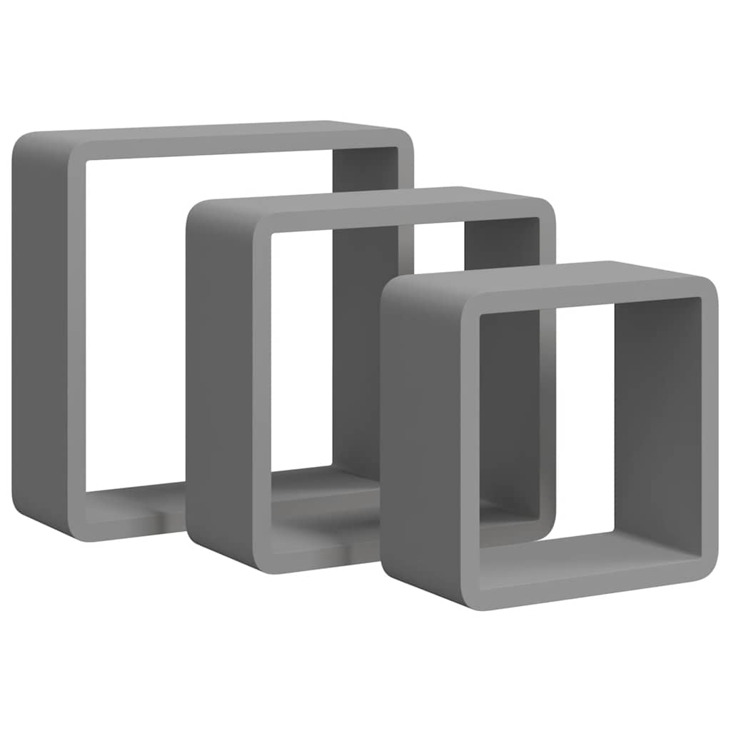 Würfelregale 3 Stk. Schwarz MDF