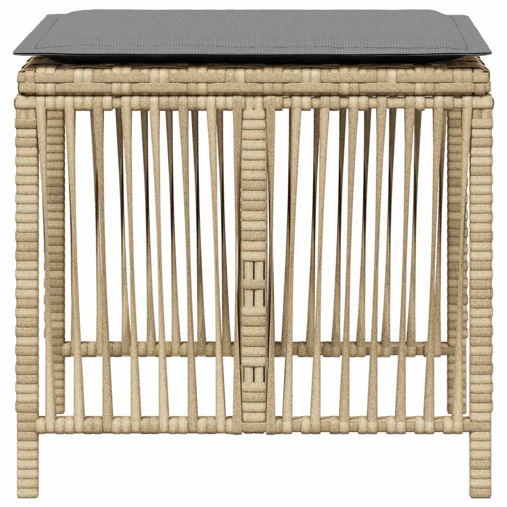 Gartenhocker mit Kissen 4 Stk. Schwarz 41x41x36 cm Poly Rattan