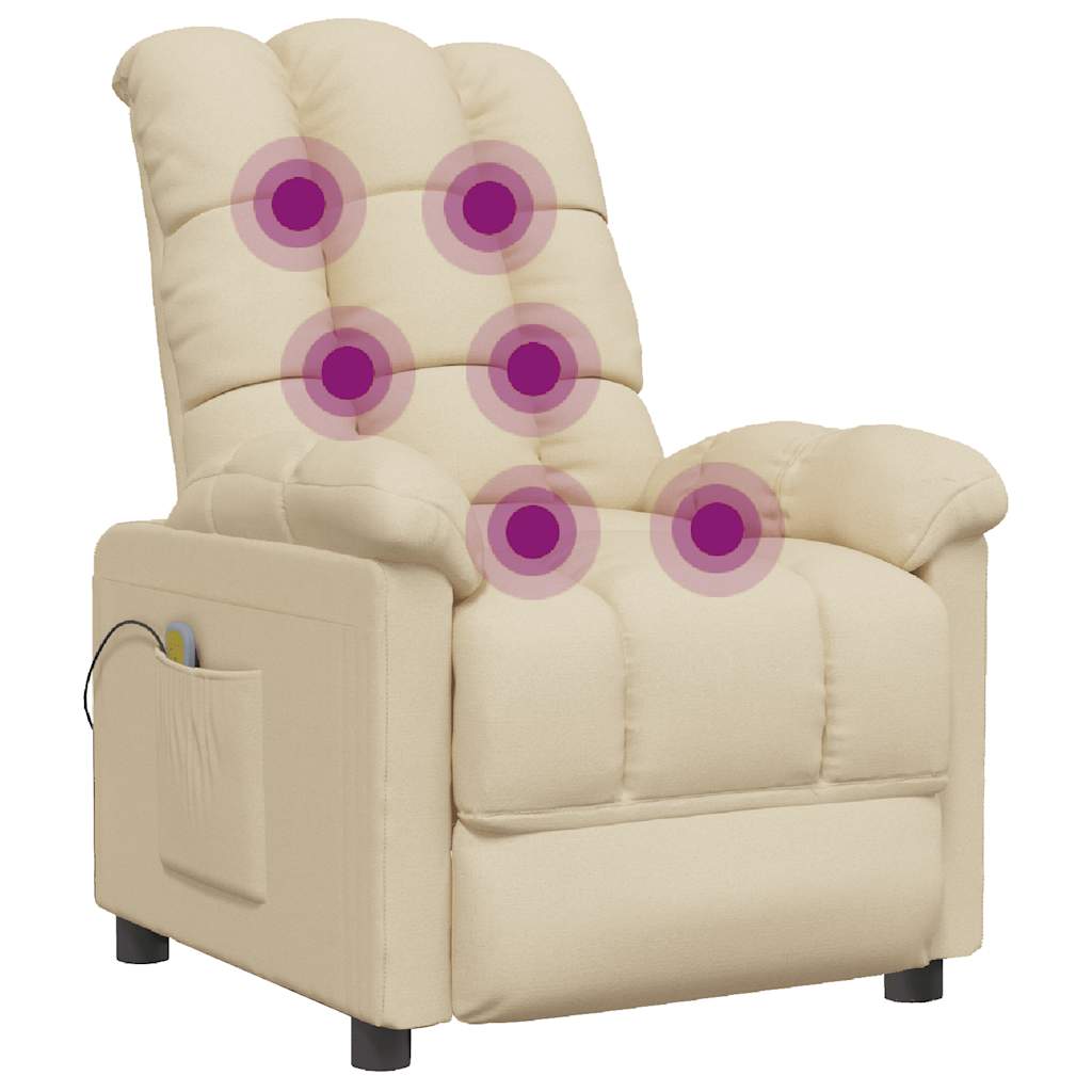 Massagesessel Hellgrau Stoff