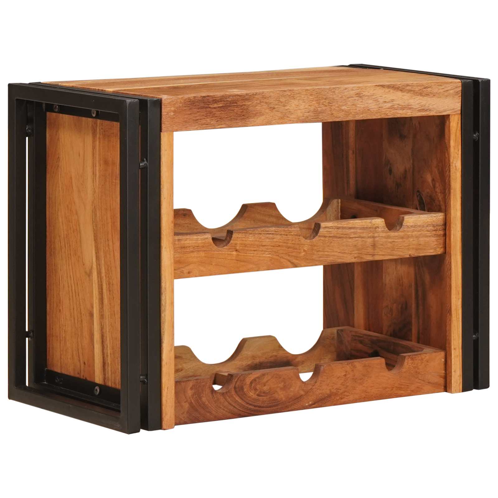 Weinregal Braun 60 x 45 x 33 cm Massives grobes Mangoholz