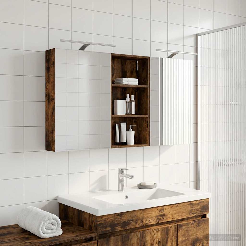 Badezimmerschrank-Set 3 pcs 80 x 10,5 x 50 cm Holzwerkstoff