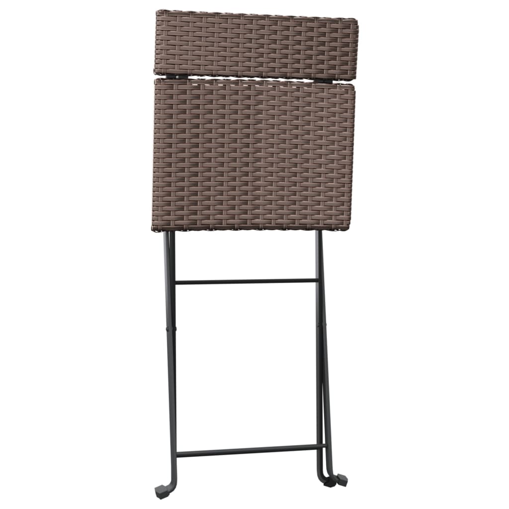 Bistrostühle 4 Stk. Klappbar Schwarz Poly Rattan und Stahl