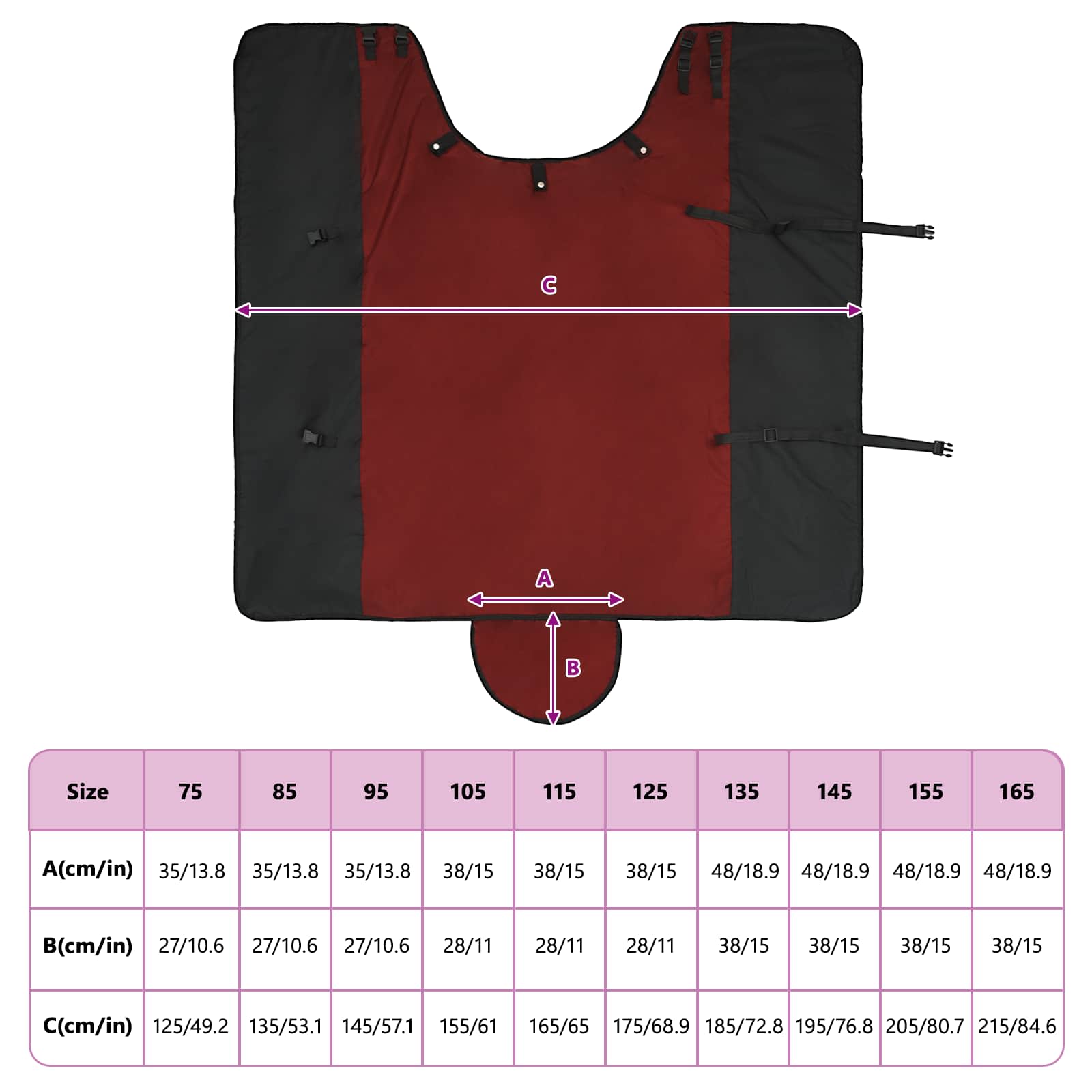 Pferdedecke Dunkelgrün und Schwarz 75 cm Polyester