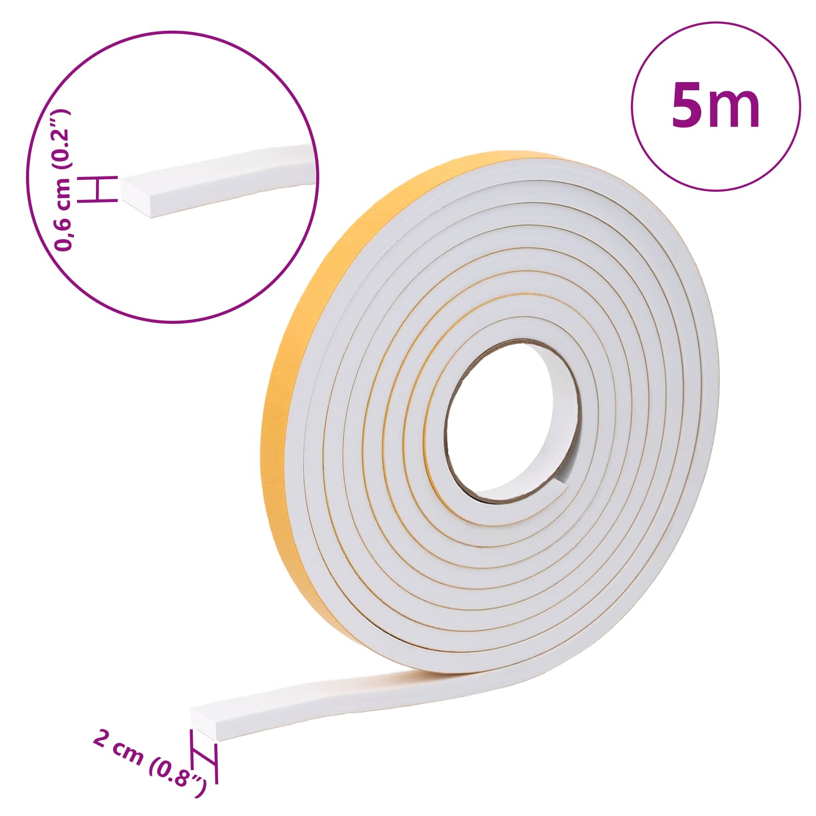 Selbstklebendes Schaumstoffband Schwarz 10mm x 10m CR-Schaum