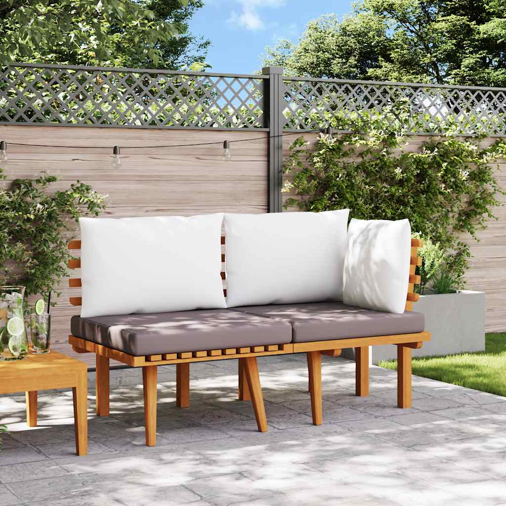 2-Sitzer-Gartensofa mit Kissen Massivholz Akazie