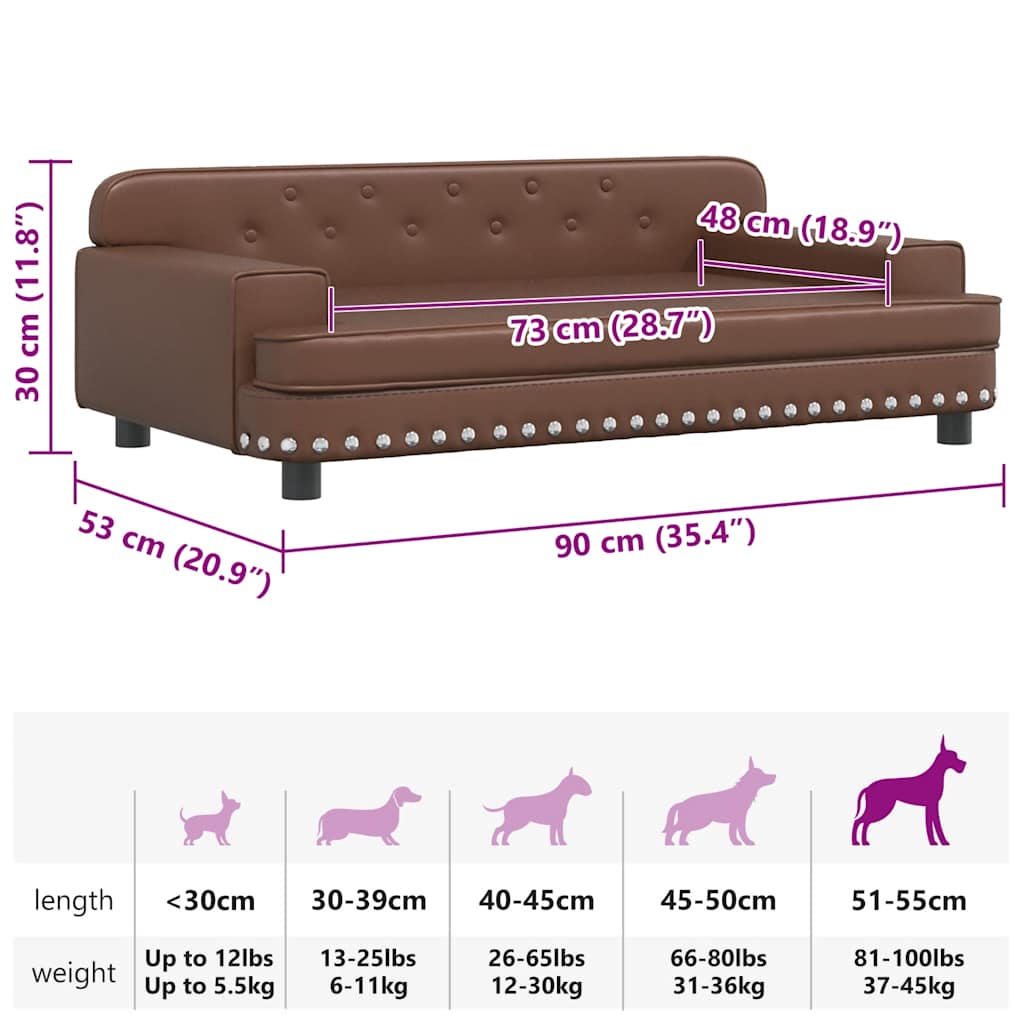 Hundebett Rosa 90x53x30 cm Samt