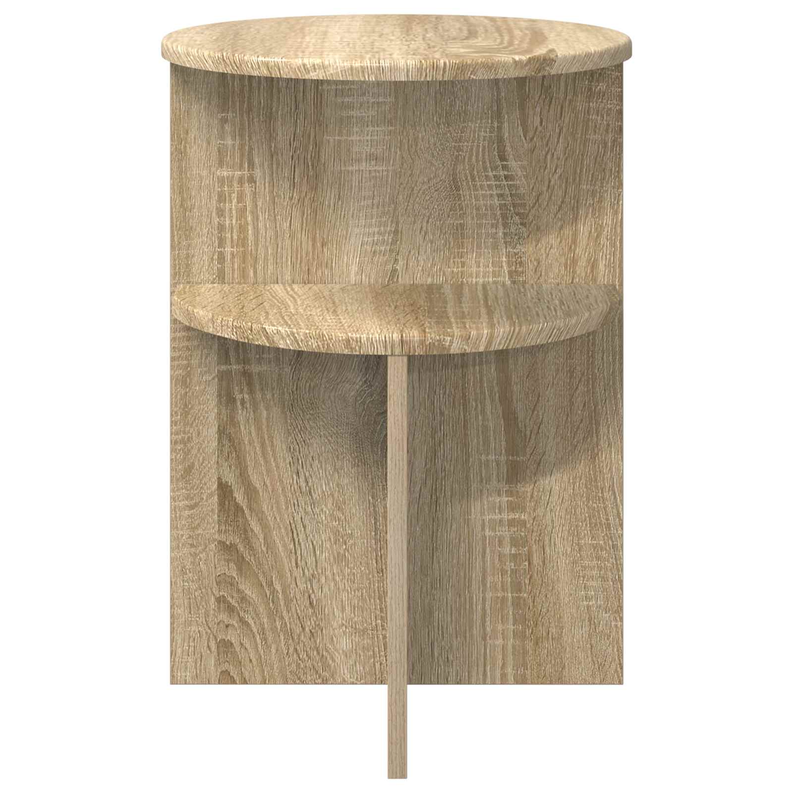 Beistelltisch mit Speicher Weiß Ø 39,5 x 55 cm Holzwerkstoff
