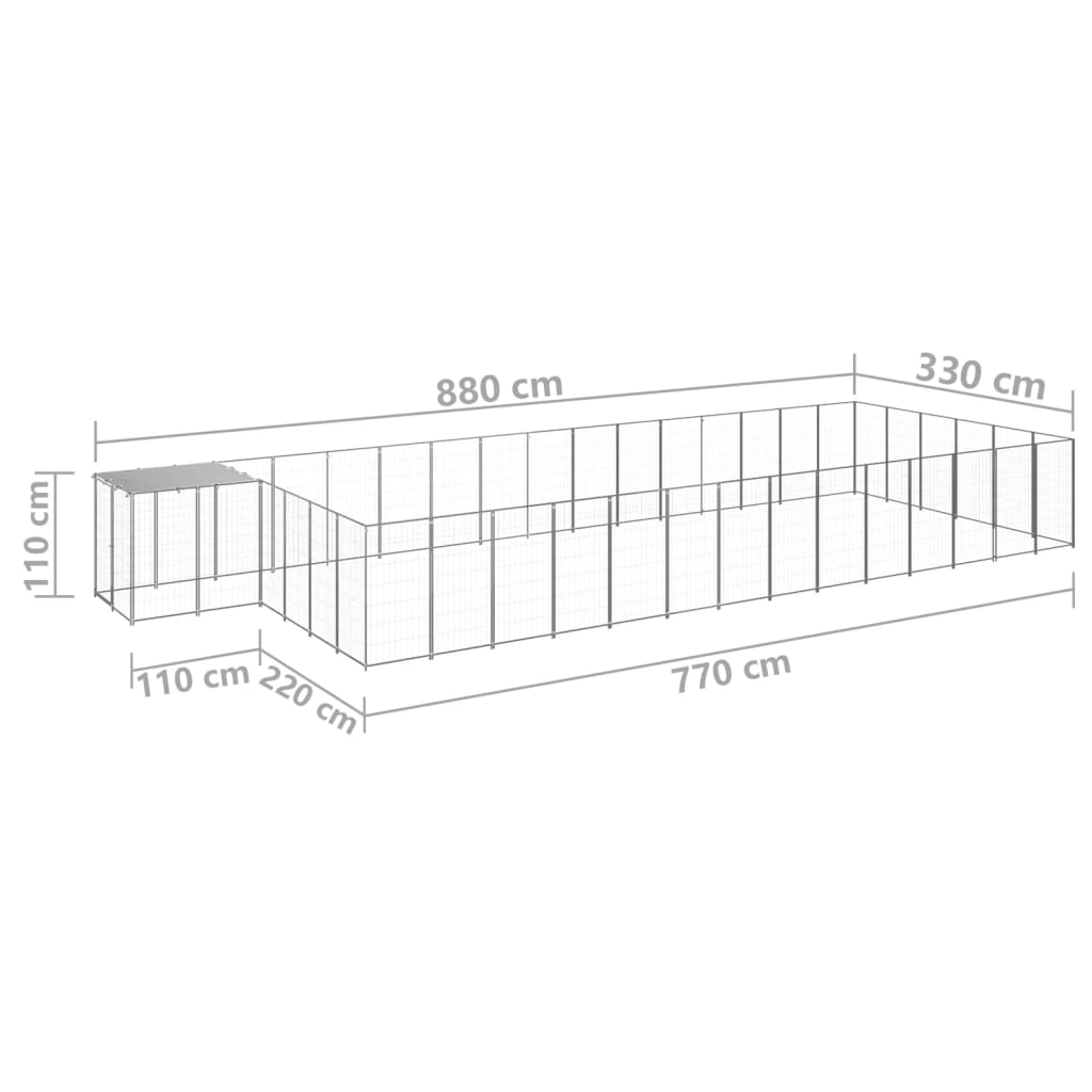 Hundezwinger Schwarz 4,84 m² Stahl
