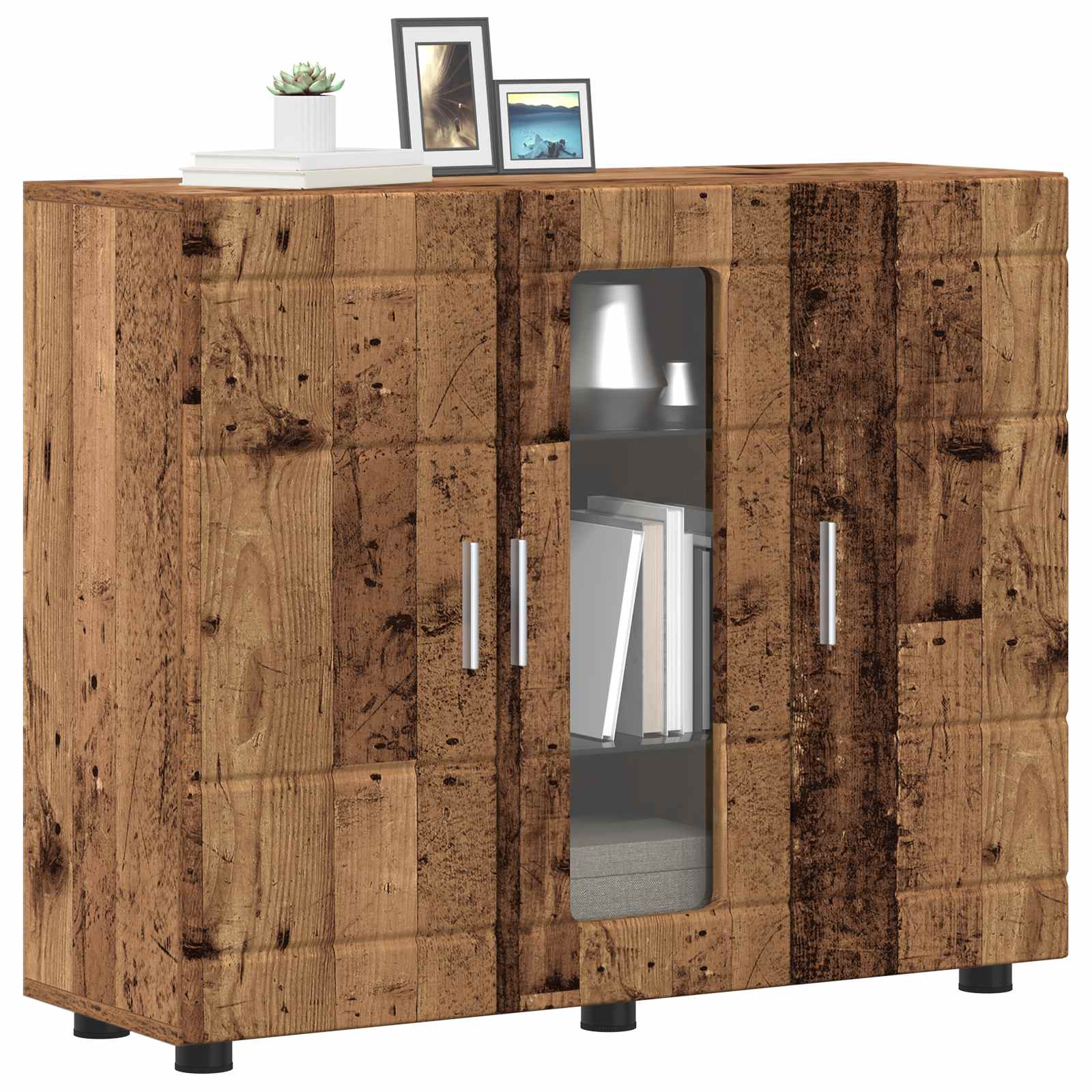 Highboard mit Regal FLORIN Weiß 60 x 35 x 182 cm Holzwerkstoff