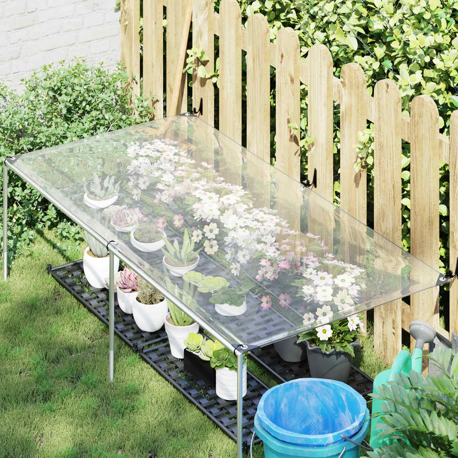 Pflanzenabdeckung mit Ösen 1x3 m Polyethylen