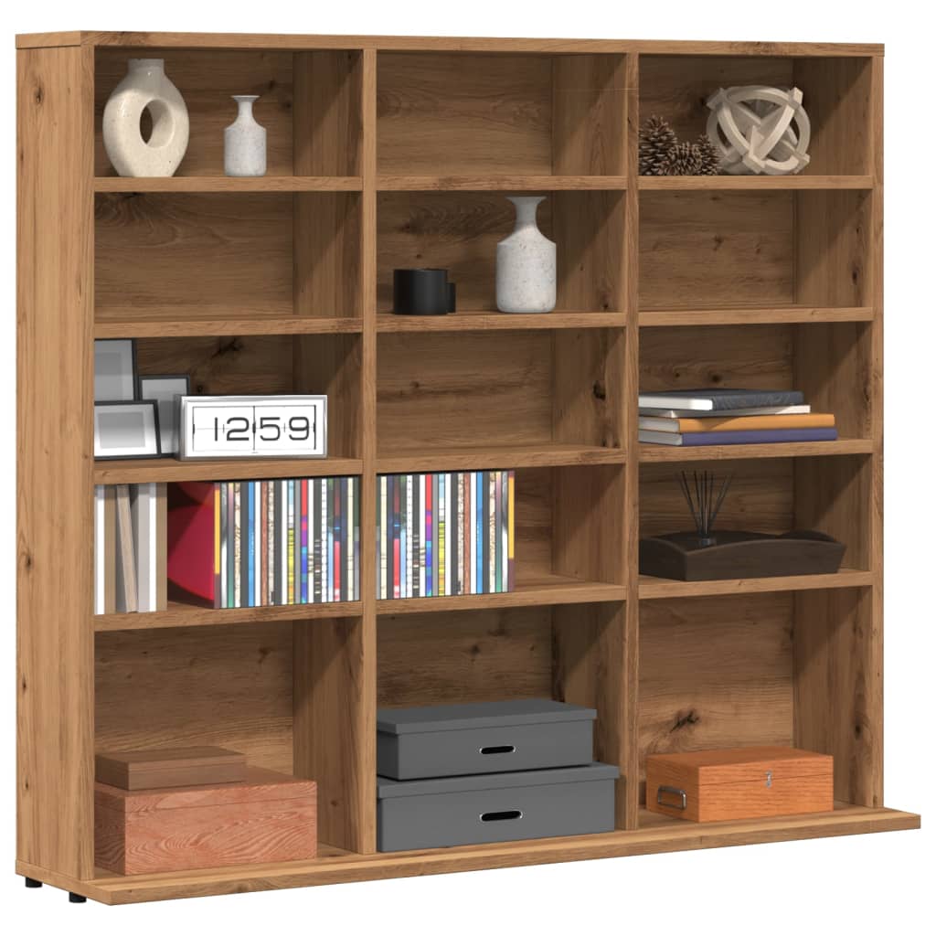 CD Regal Schwarz Eichen-Optik 101 x 23 x 177,5 cm Holzwerkstoff