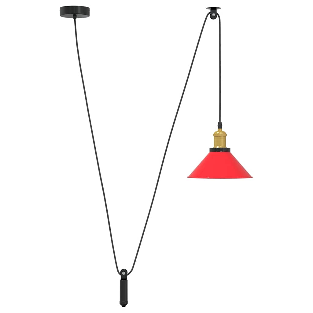 Pendelleuchte Höhenverstellbar E27 Schwarz Glänzend Ø 22 cm