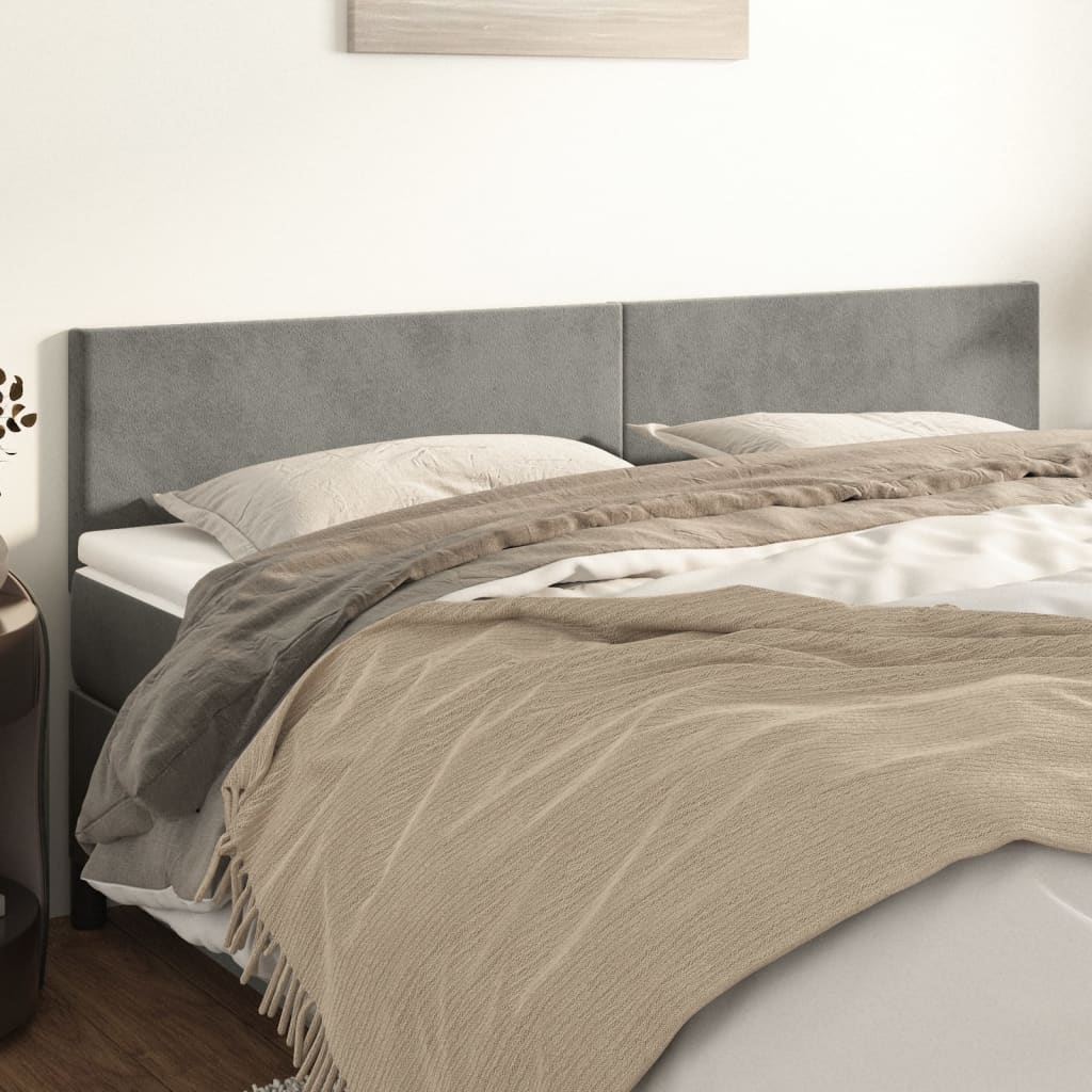 Kopfteil Hellgrau 80x5x118/128 cm Samt