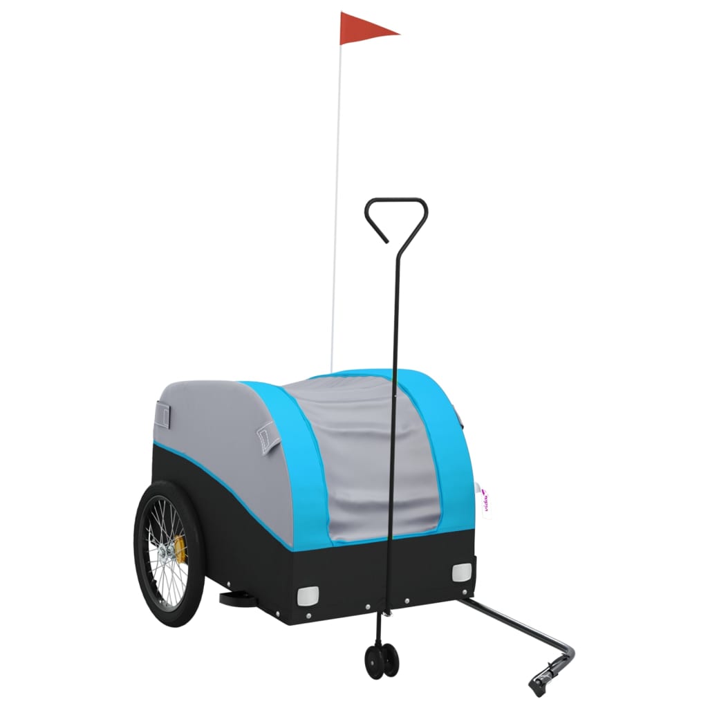 Fahrradanhänger Schwarz und Orange 30 kg Eisen