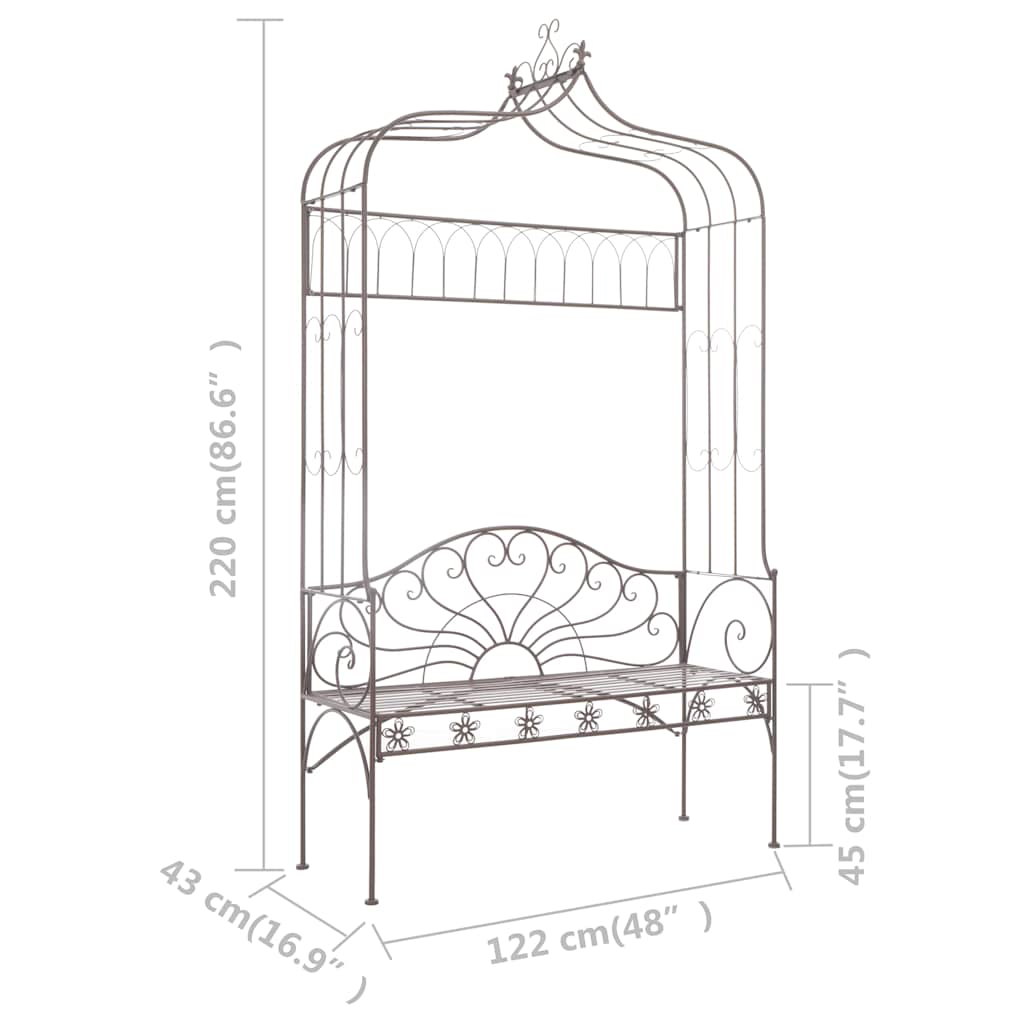 Gartenbank 122 cm Eisen Antik Weiß