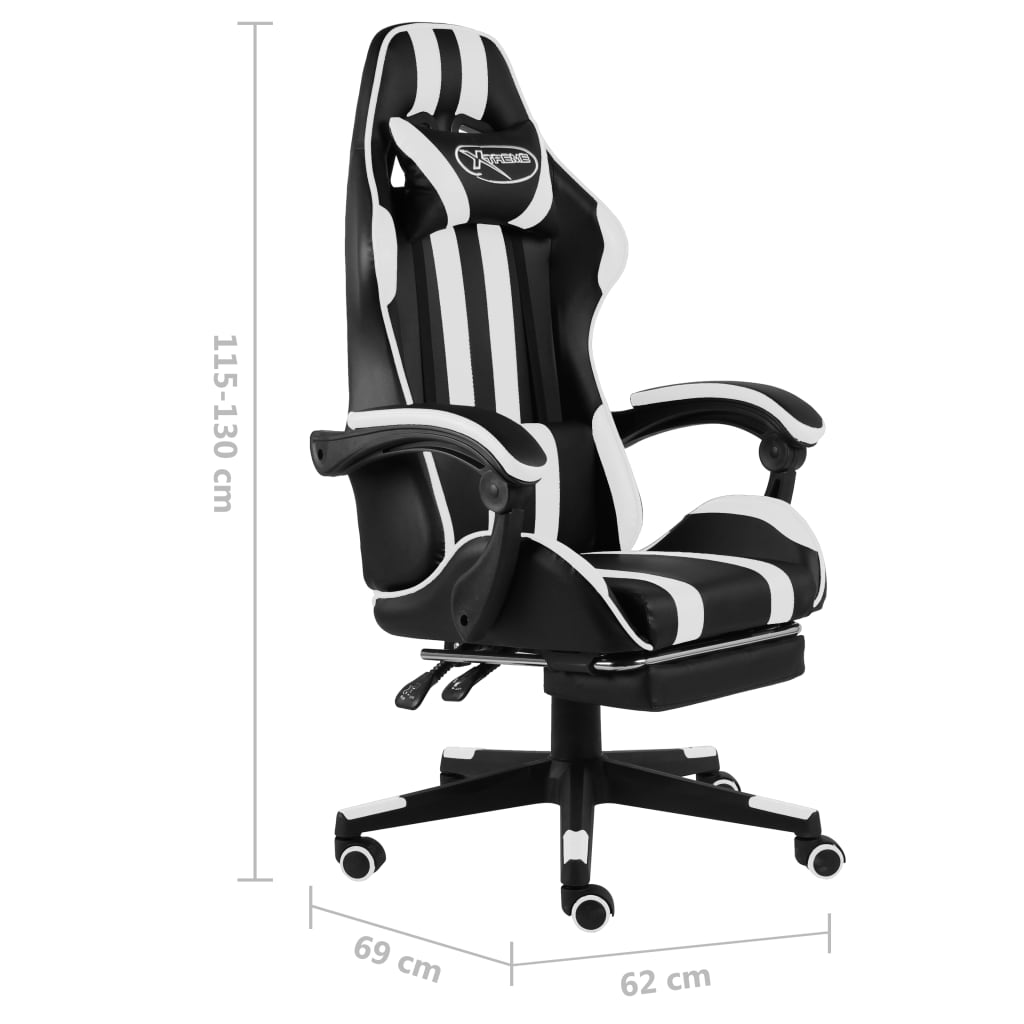 Gaming-Stuhl Schwarz und Blau Kunstleder