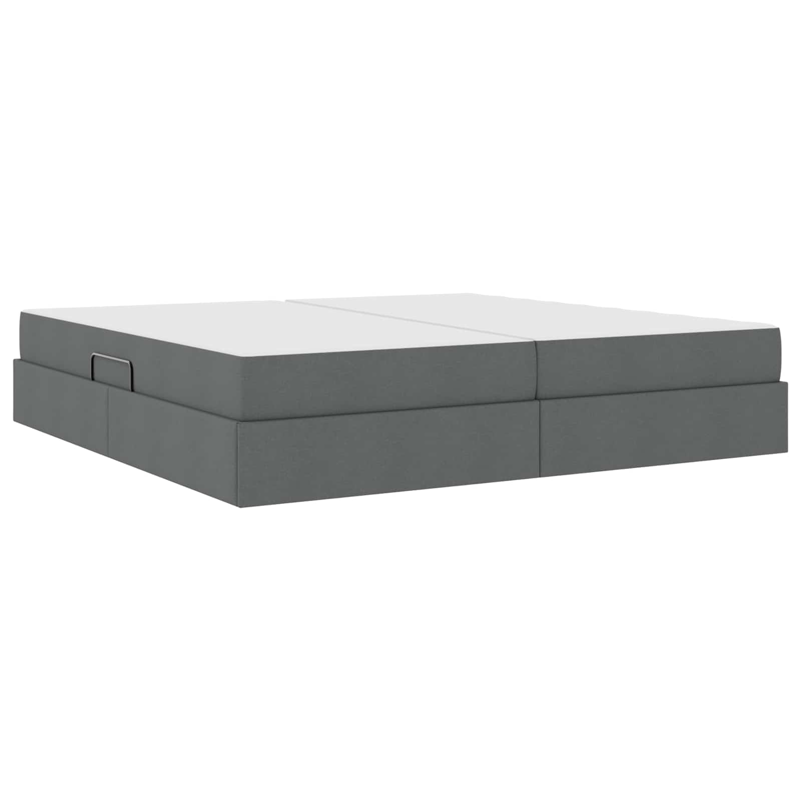 Aufbewahrungsbett mit Matratze Hellgrau 90 x 190 cm Polyester