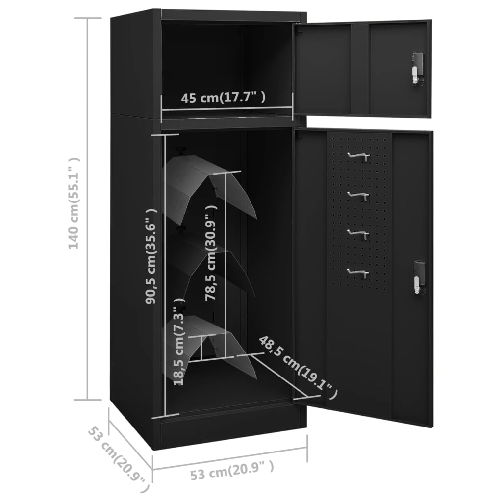 Sattelschrank Weiß 53x53x140 cm Stahl