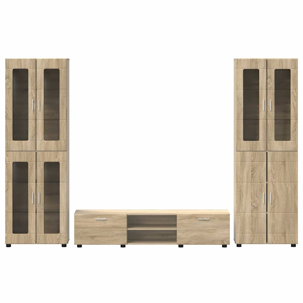 Highboard mit Regal FLORIN Weiß 60 x 35 x 182 cm Holzwerkstoff