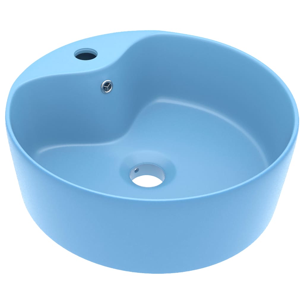 Luxus-Waschbecken mit Überlauf Matt-Weiß 36x13 cm Keramik