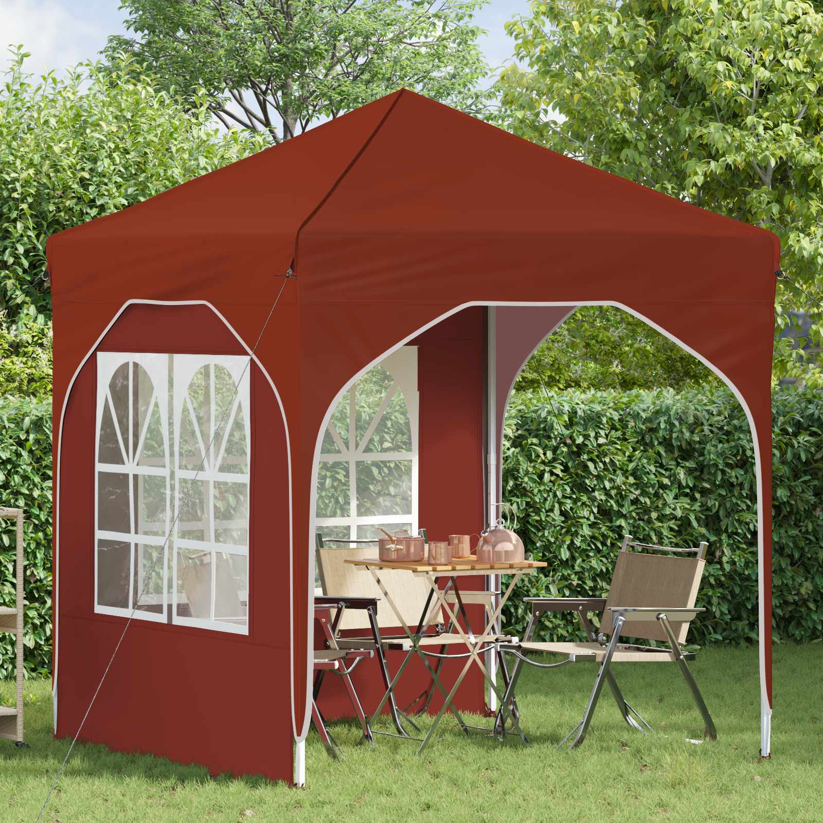 Pop-up Partyzelt 194 x 194 x 245 cm Creme
