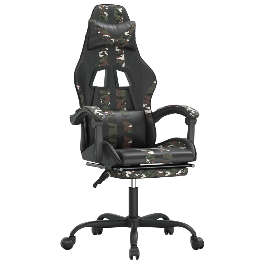 Gaming-Stuhl Drehbar Schwarz und Blau Kunstleder