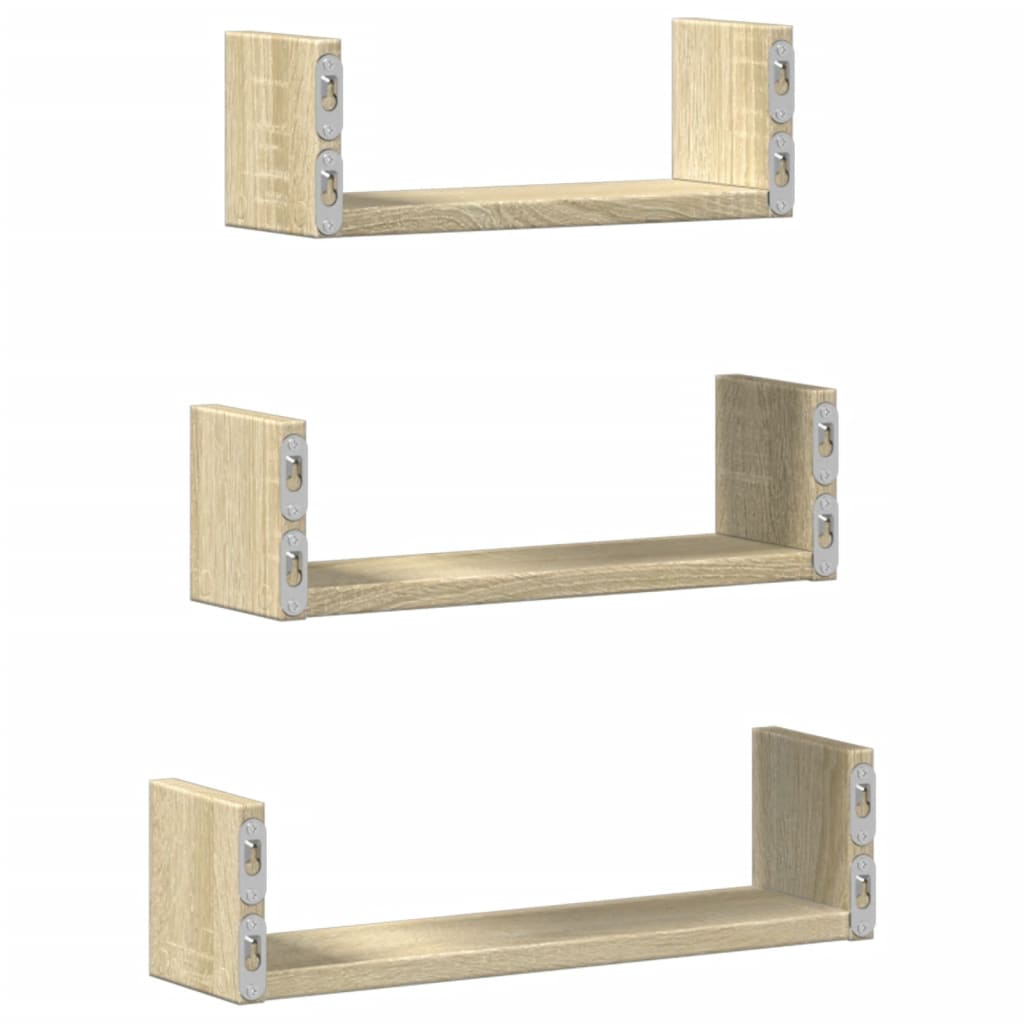 Wandregal 3 Stk. Weiß Holzwerkstoff