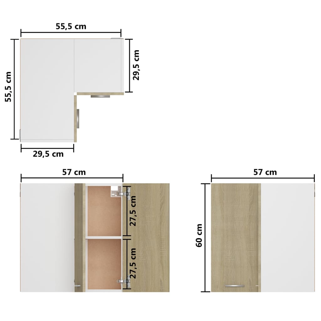 Unterschrank Lyon Weiß 60x46x81,5 cm Holzwerkstoff