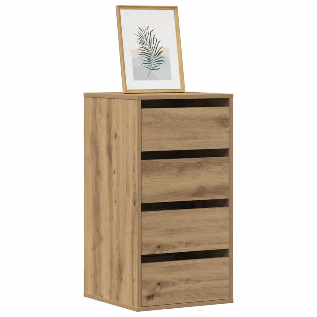 Schubladenschrank Schwarz Eichen-Optik 41 x 40 x 58 cm