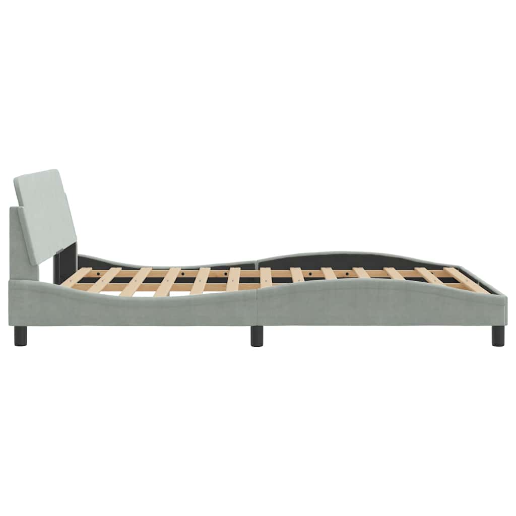 Bettgestell "Dover" Hellgrau 80x200 cm Samt