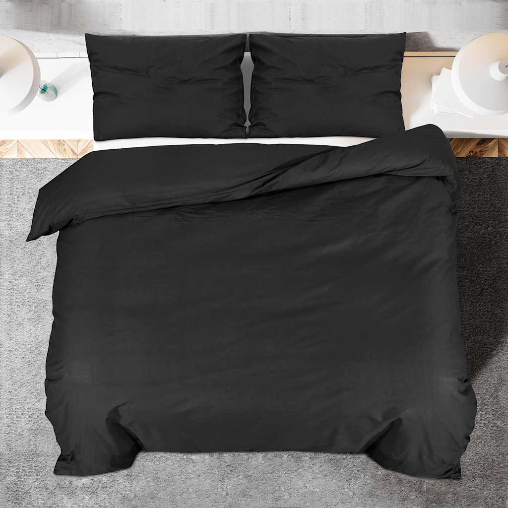 Bettwäsche-Set Anthrazit 140x200 cm Leichte Mikrofaser