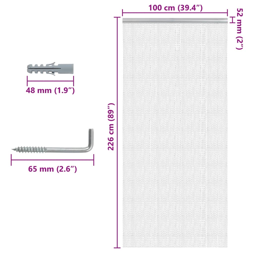 Türvorhang aus Ketten 56x186 cm Aluminium