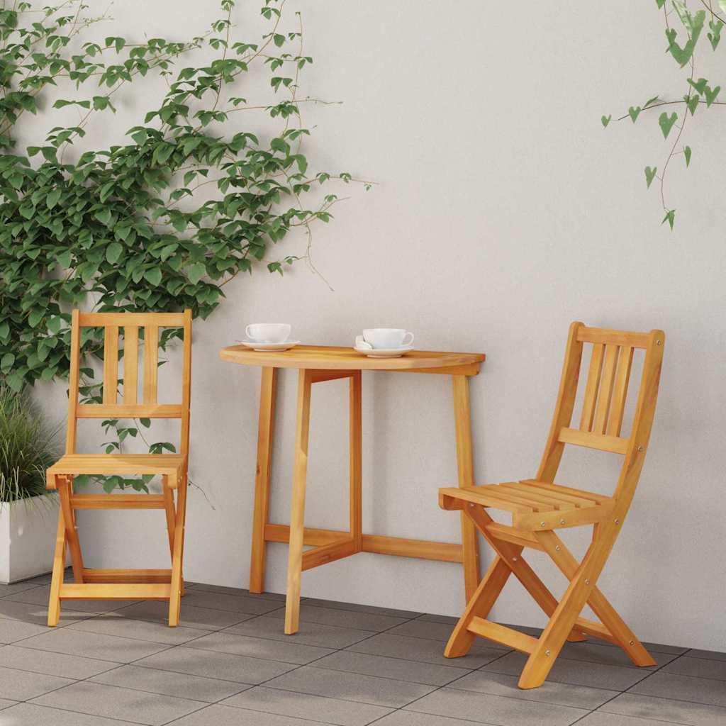 Außen Bistro-Stühle 6 pcs Natur Massivholz Akazie