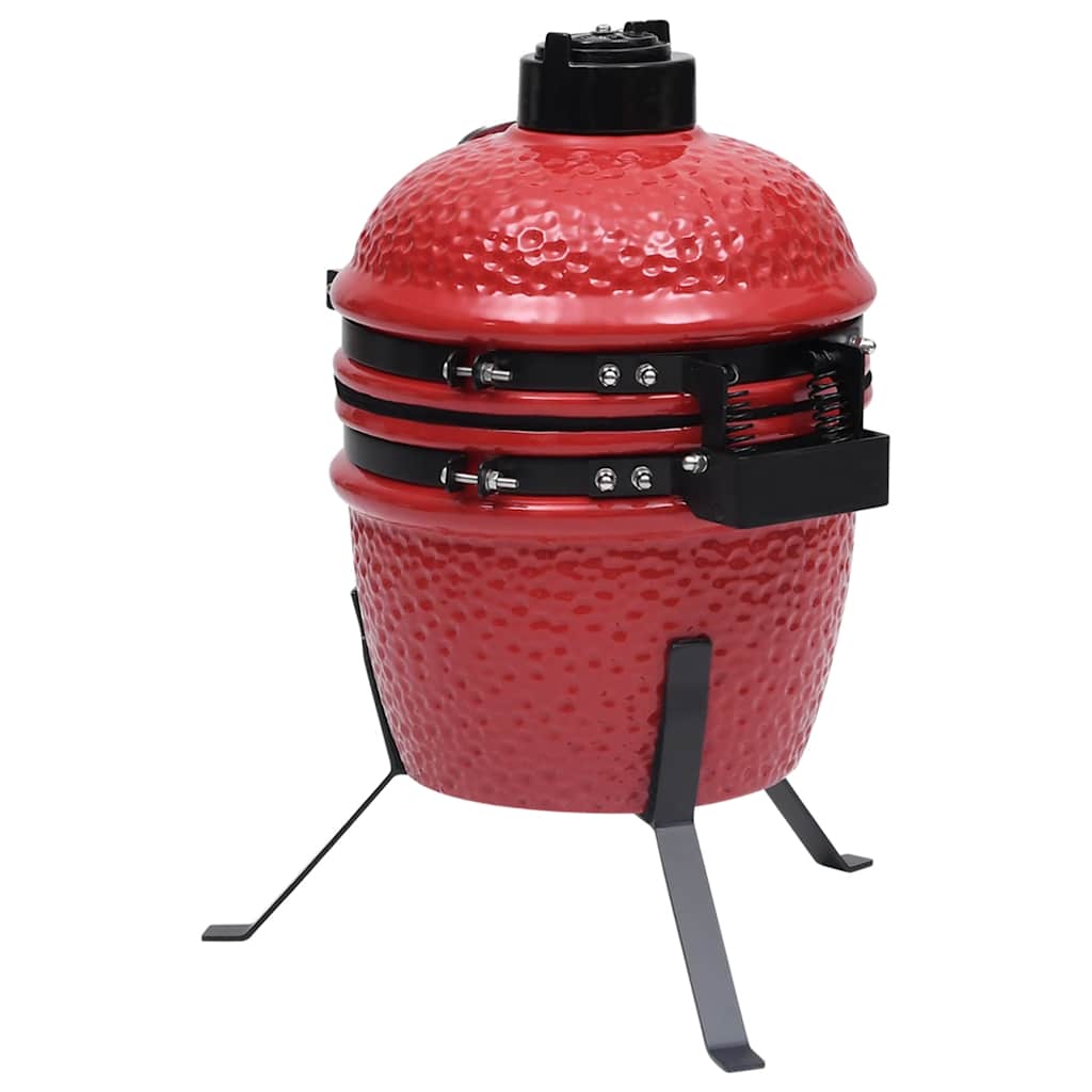 2-in-1 Kamado-Grill Smoker Keramik 56 cm Schwarz