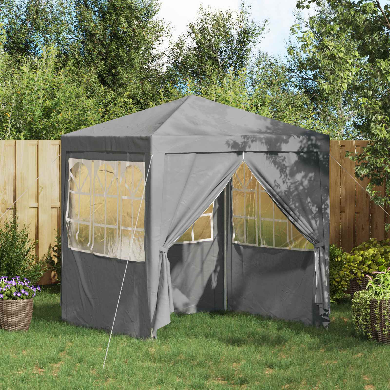 Party-Zelt Rot 200 x 200 x 240 cm PE und Stahl