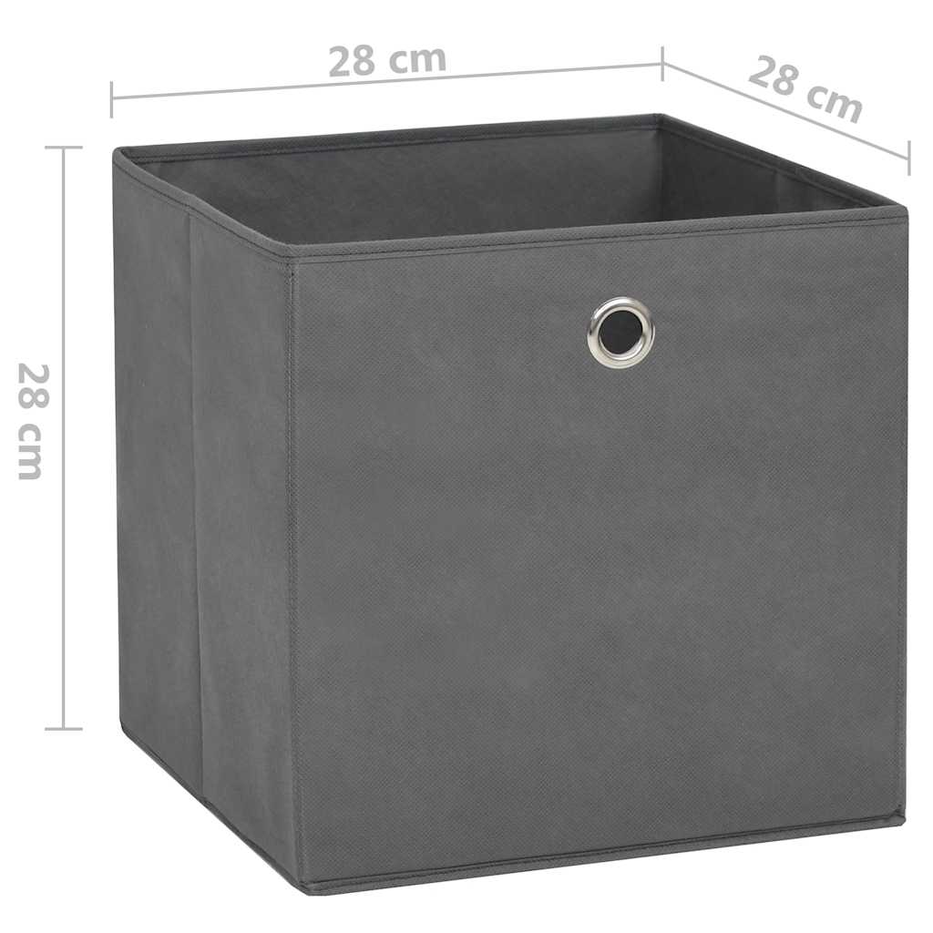 Aufbewahrungsboxen mit Deckeln 10 Stk. 28x28x28 cm Schwarz