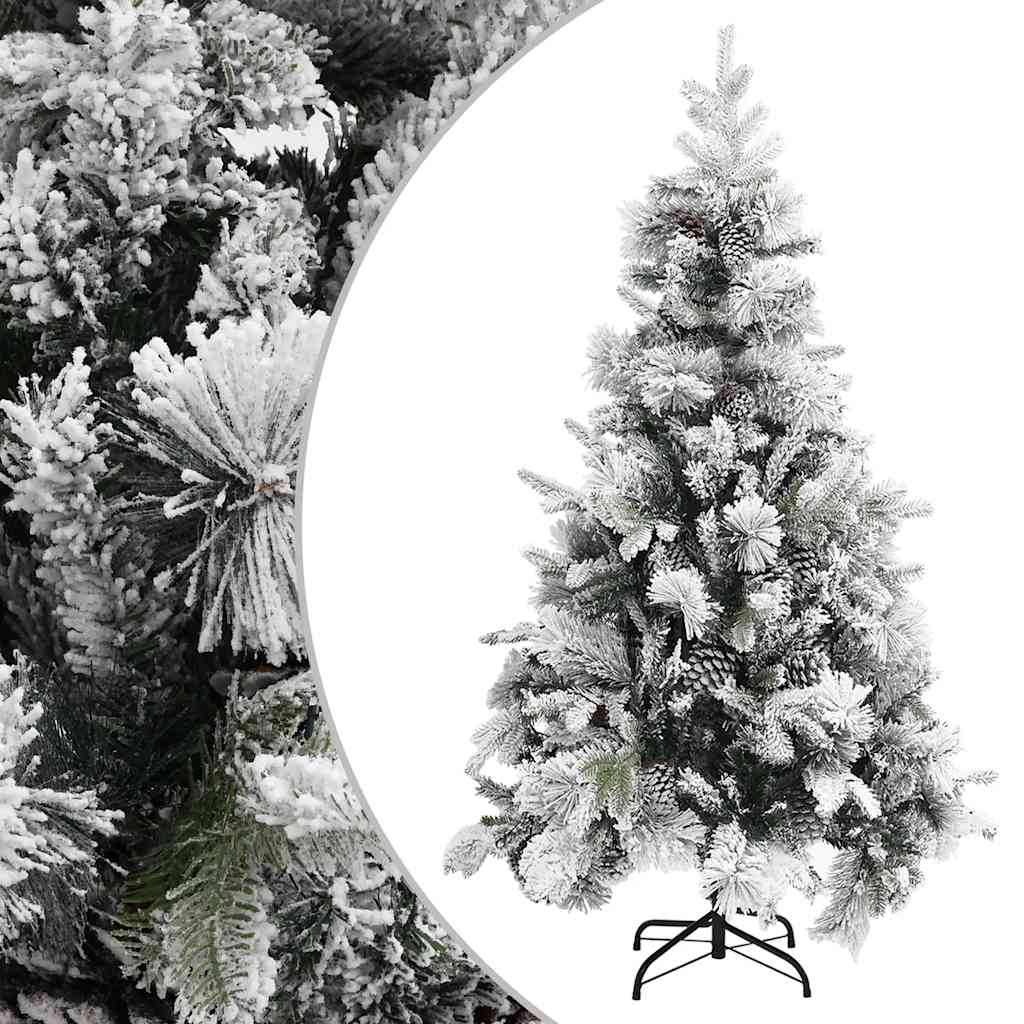 Weihnachtsbaum mit Zapfen Beschneit 150 cm PVC & PE