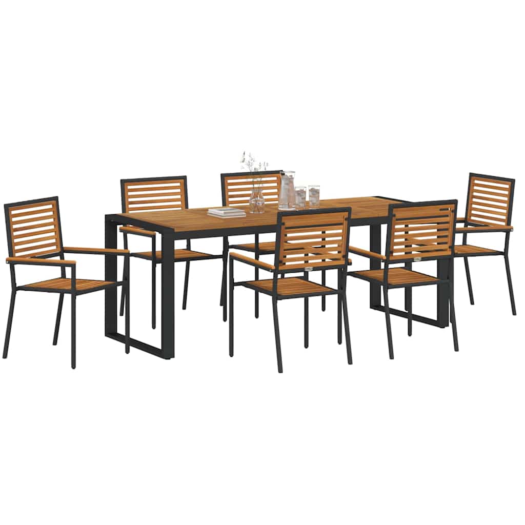 Garten Essgruppe 5 pcs Schwarz und Braun Poly-Rattan