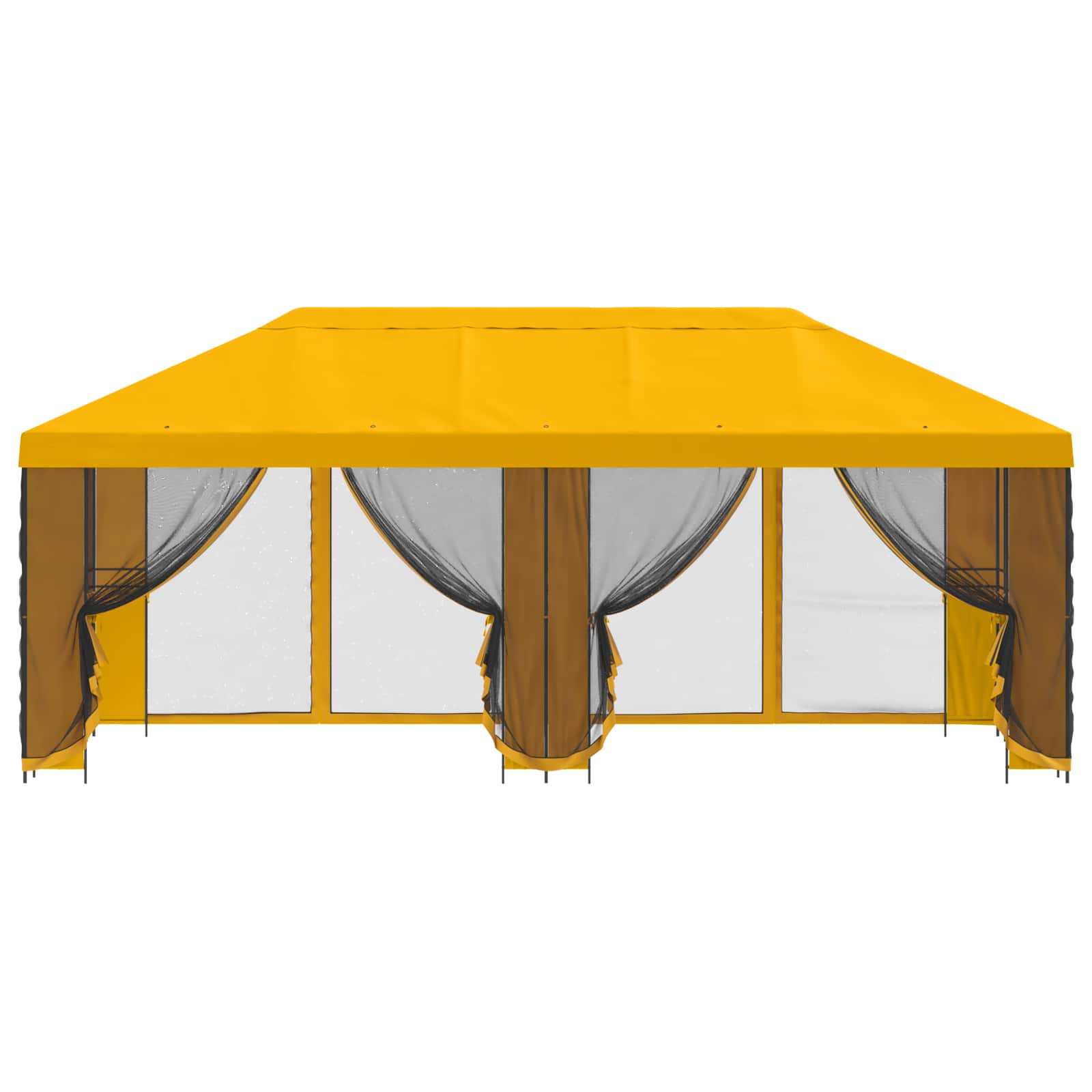 Pavillon mit Seitenwänden 6 x 3 m Beige Polyester und Stahl 190