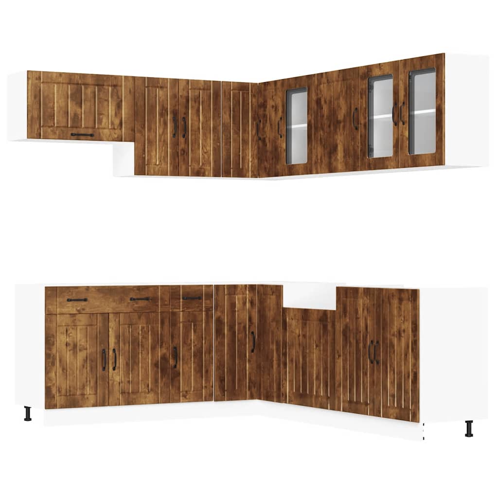 11-tlg. Küchenschrank-Set Lucca Weiß Holzwerkstoff
